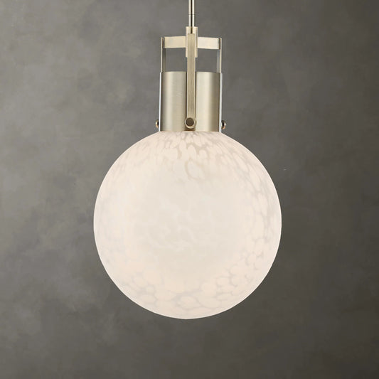 Huch 1 Light Glass Pendant by Uttermost in white. Made from steel, glass in a modern style.