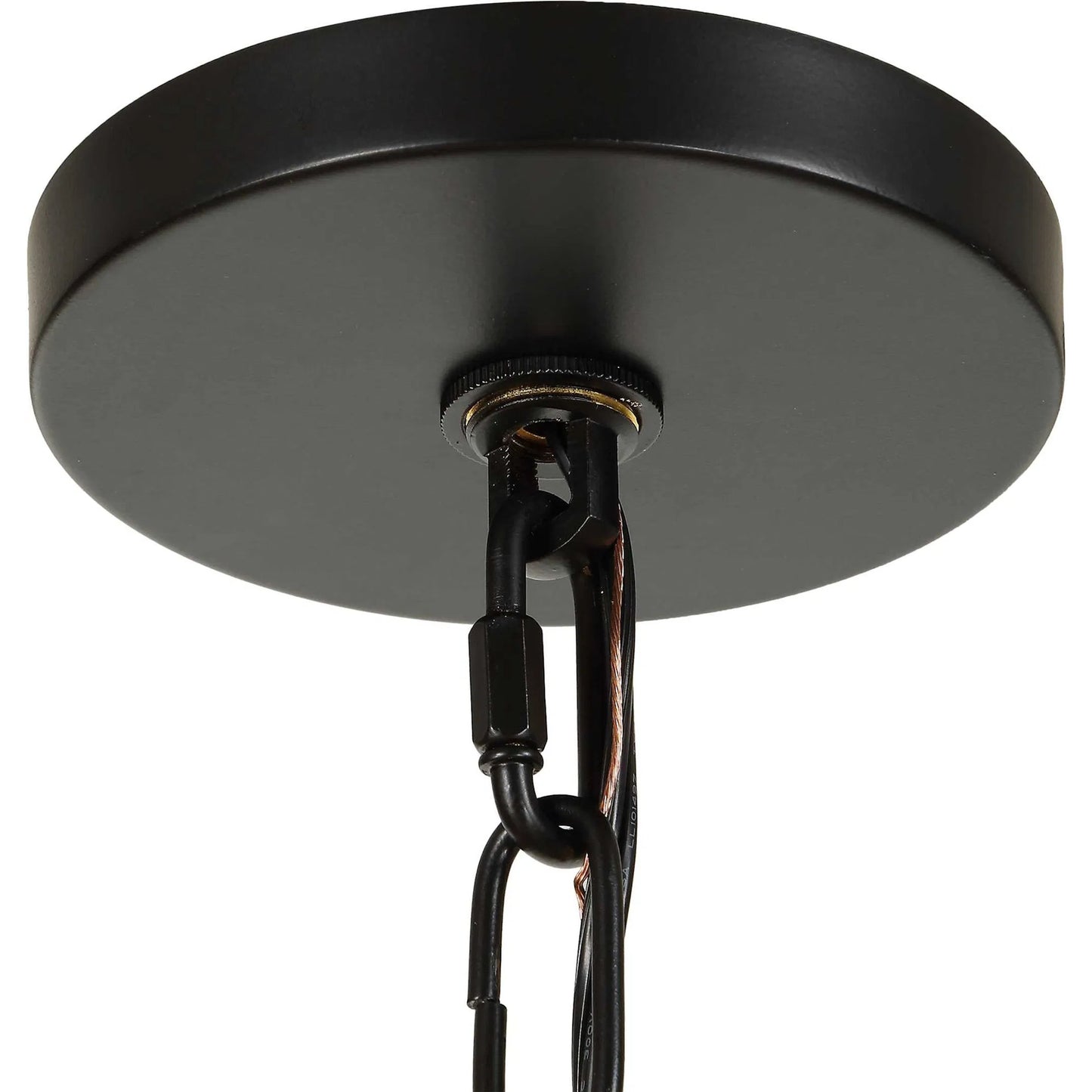 005 SI-2630600 | Unknown | Edgecomb 4 Light Indoor/Outdoor Pendant by Uttermost in black and black. Made from iron, clear seeded glass in a unique style.
