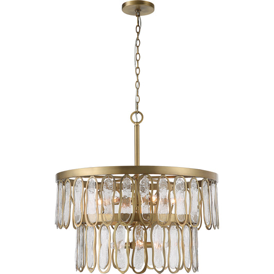 Aurelie 9 Light Pendant by Uttermost in brass. Made from steel, glass in a modern style.