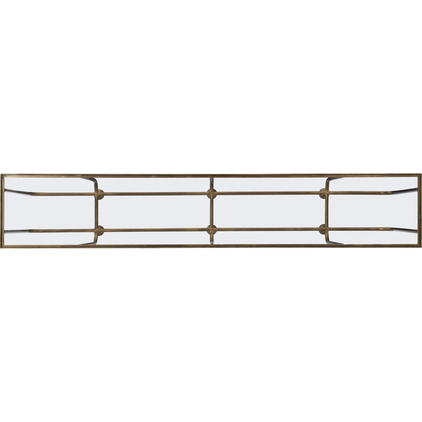 002 SI-1873089 | Additional Silo | Commerce & Market Kiara Sofa Console by Hooker Furniture in gold. Made from iron, tempered glass in a transitional style.