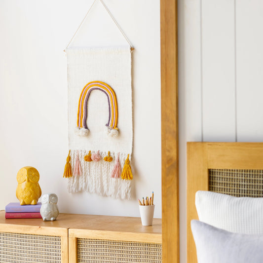 Lucky - 25686 by Surya in pale pink, cream, mustard, lilac, lavender. Made from 80% polyester, 10% cotton, 10% wool, 100% wood in a eclectic & global style.