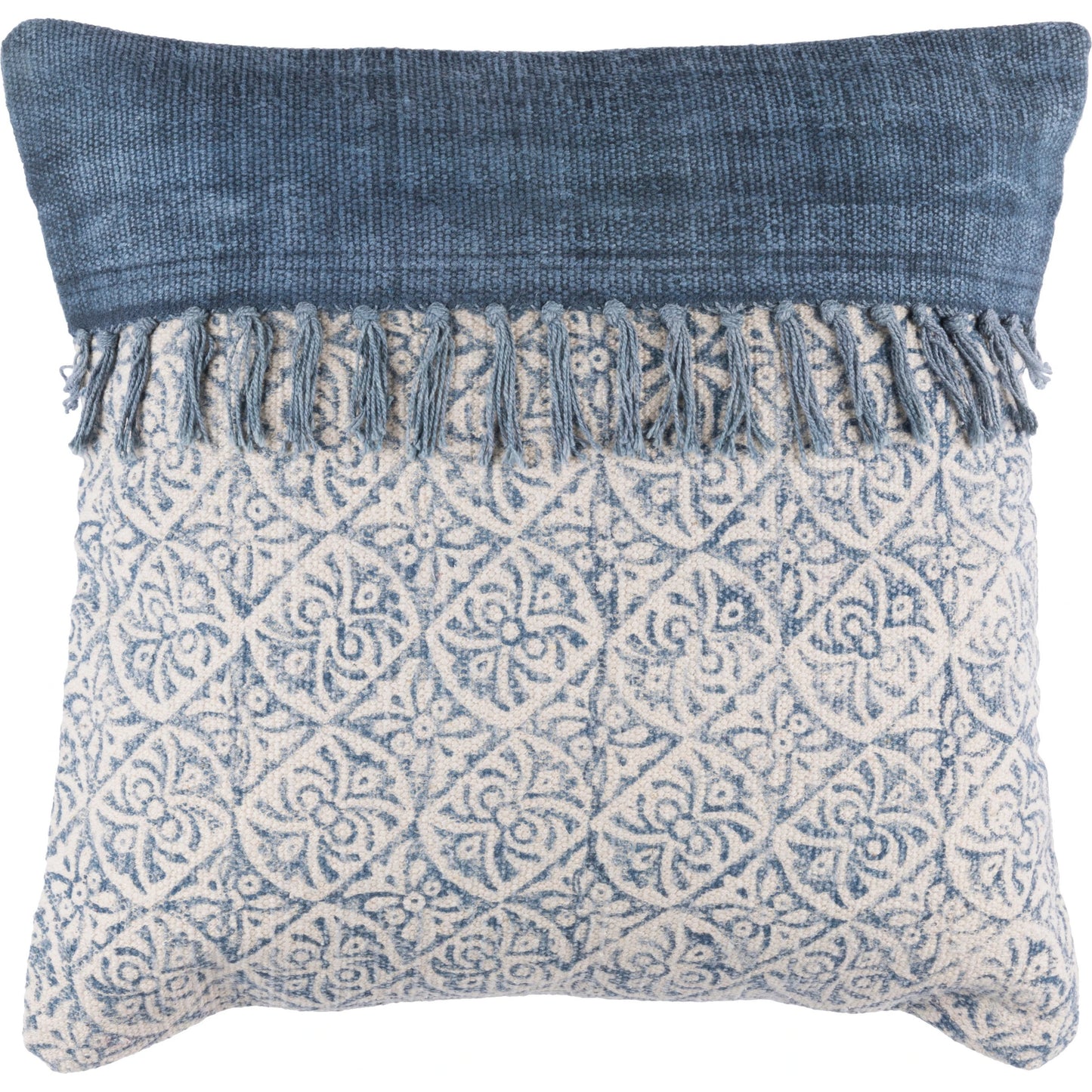 001 O-SURYA-LL005-2020D,O-SURYA-LL005-2020P | Additional Silo | Lola Pillow - 6614 by Livabliss in ivory, slate, navy. Made from 100% cotton in a eclectic & global style.