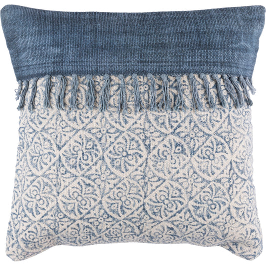 001 O-SURYA-LL005-2020D,O-SURYA-LL005-2020P | Primary Silo | Lola Pillow - 6614 by Livabliss in ivory, slate, navy. Made from 100% cotton in a eclectic & global style.