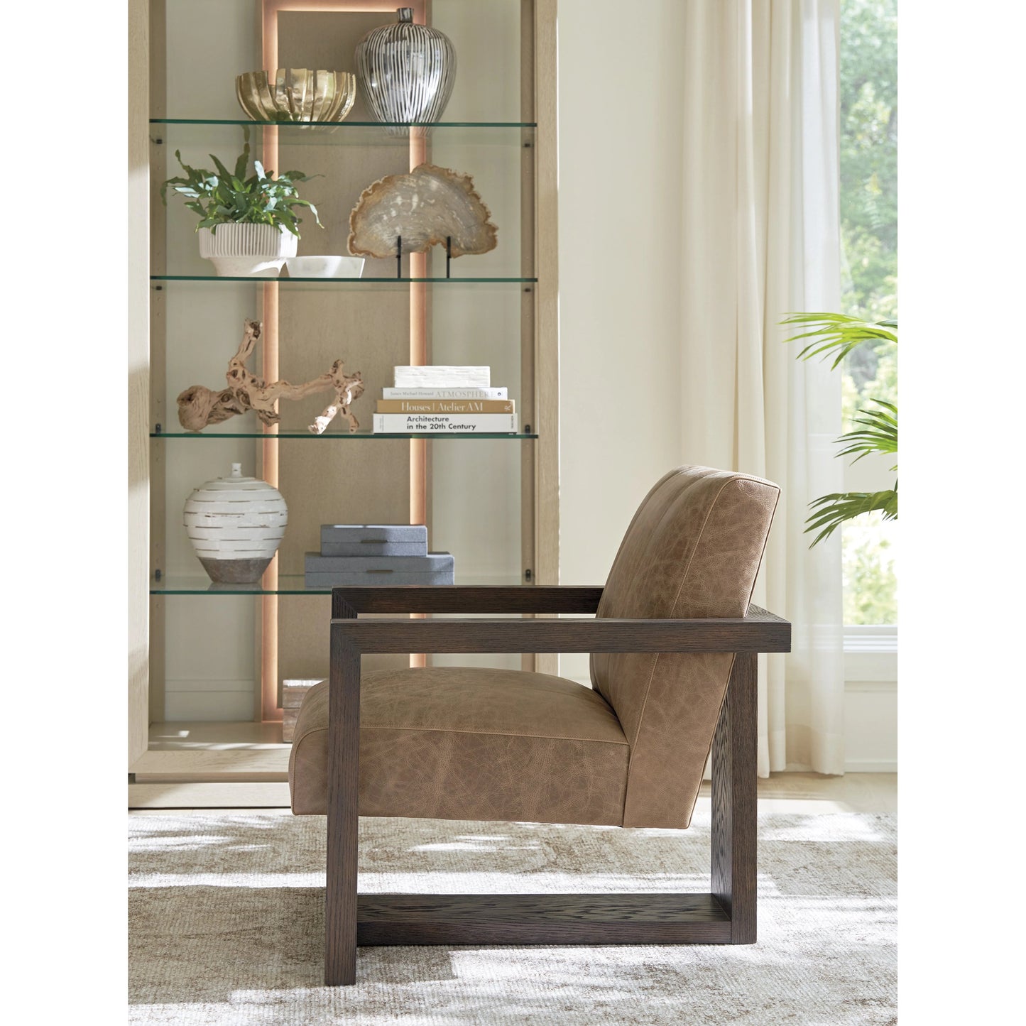 004 SI-2136912 | Lifestyle | Lancaster Bookcase by Tommy Bahama Home in sand drift. Made from unique in a modern style.