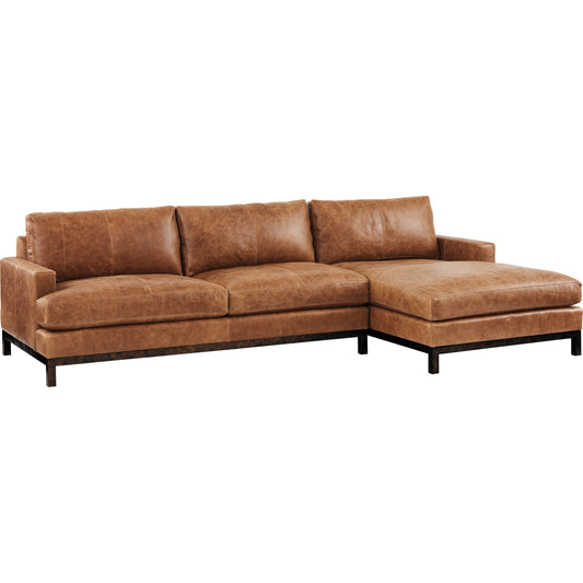 Horizon Leather Sectional by Lexington in bronze. Made from unique in a rustic style.