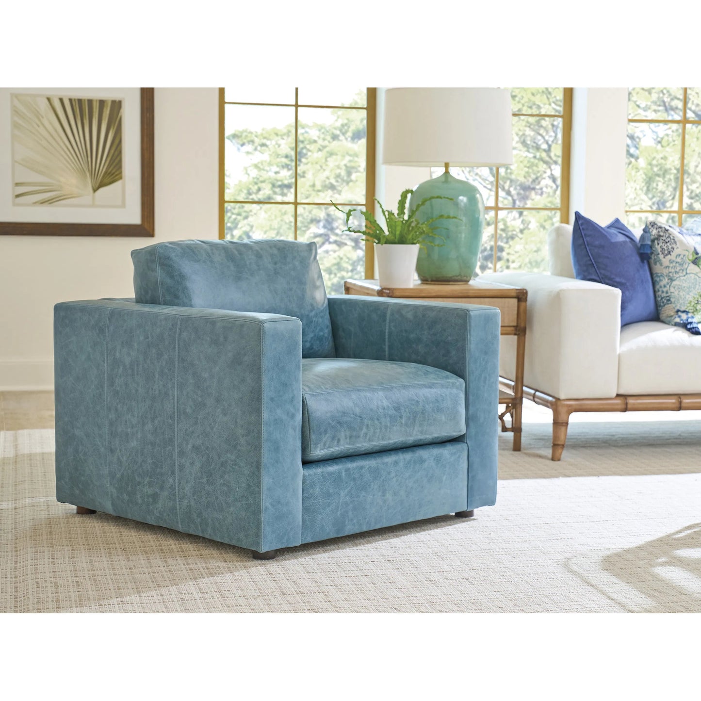 003 SI-2371356 | Lifestyle | Granville Leather Chair by Tommy Bahama Home in leather. Made from unique in a unique style.