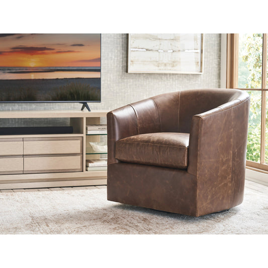 Candice Leather Swivel Chair by Tommy Bahama Home. Made from unique in a transitional style.