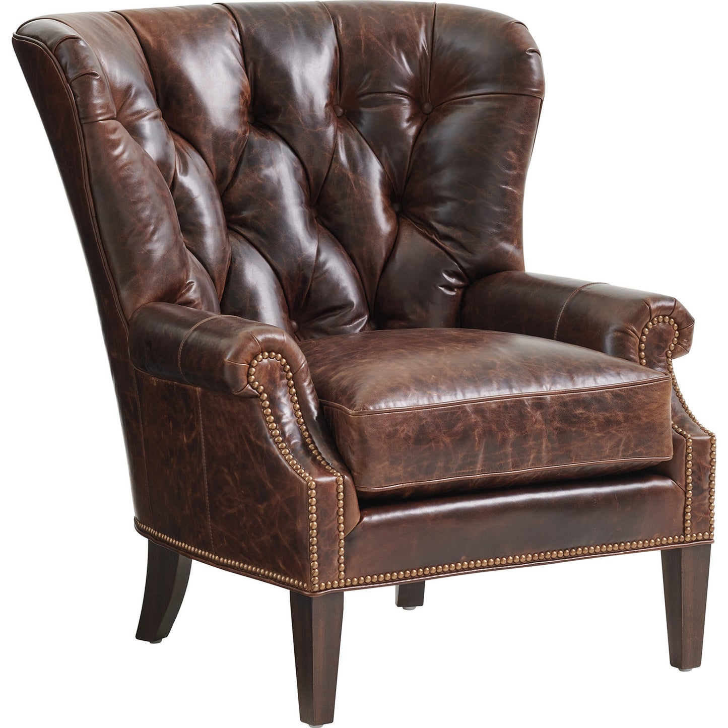 001 SI-1823425 | Additional Silo | Atwater Leather Chair by Lexington in walnut. Made from unique in a transitional style.
