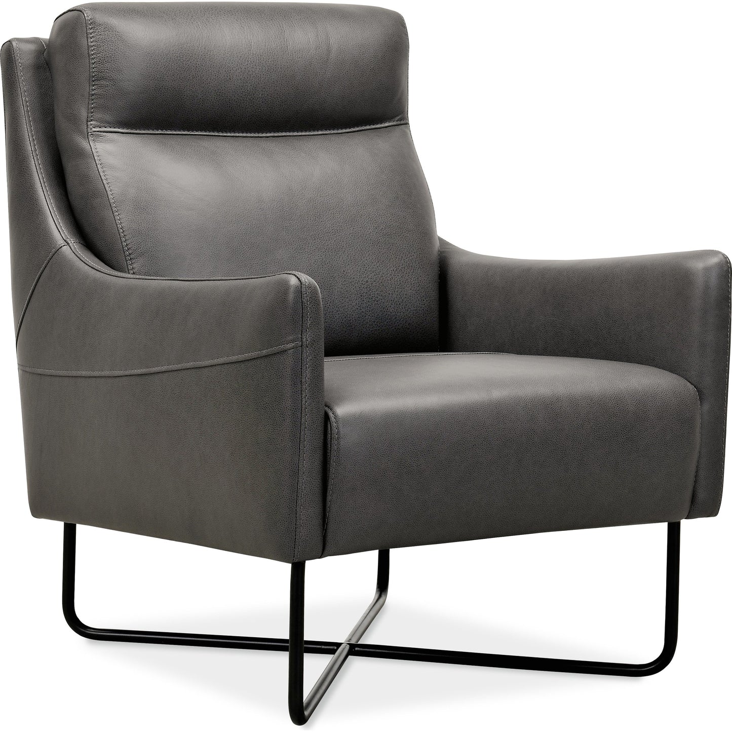 001 SI-1748826 | Primary Silo | Efron Club Chair by Hooker Furniture in rangers gravel. Made from leather in a traditional style.