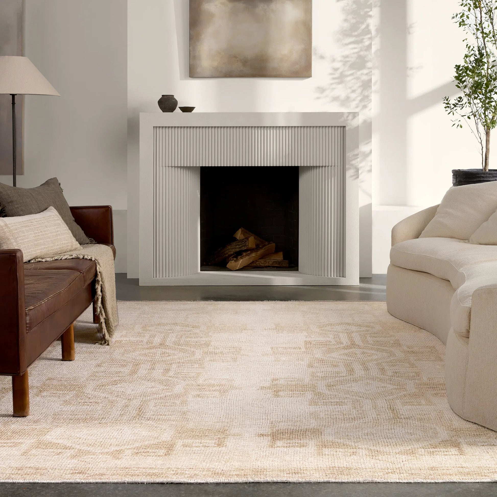 Lumal LML01 Rug by Jaipur Living in tan, cream. Made from 100% polyester in a unique style.