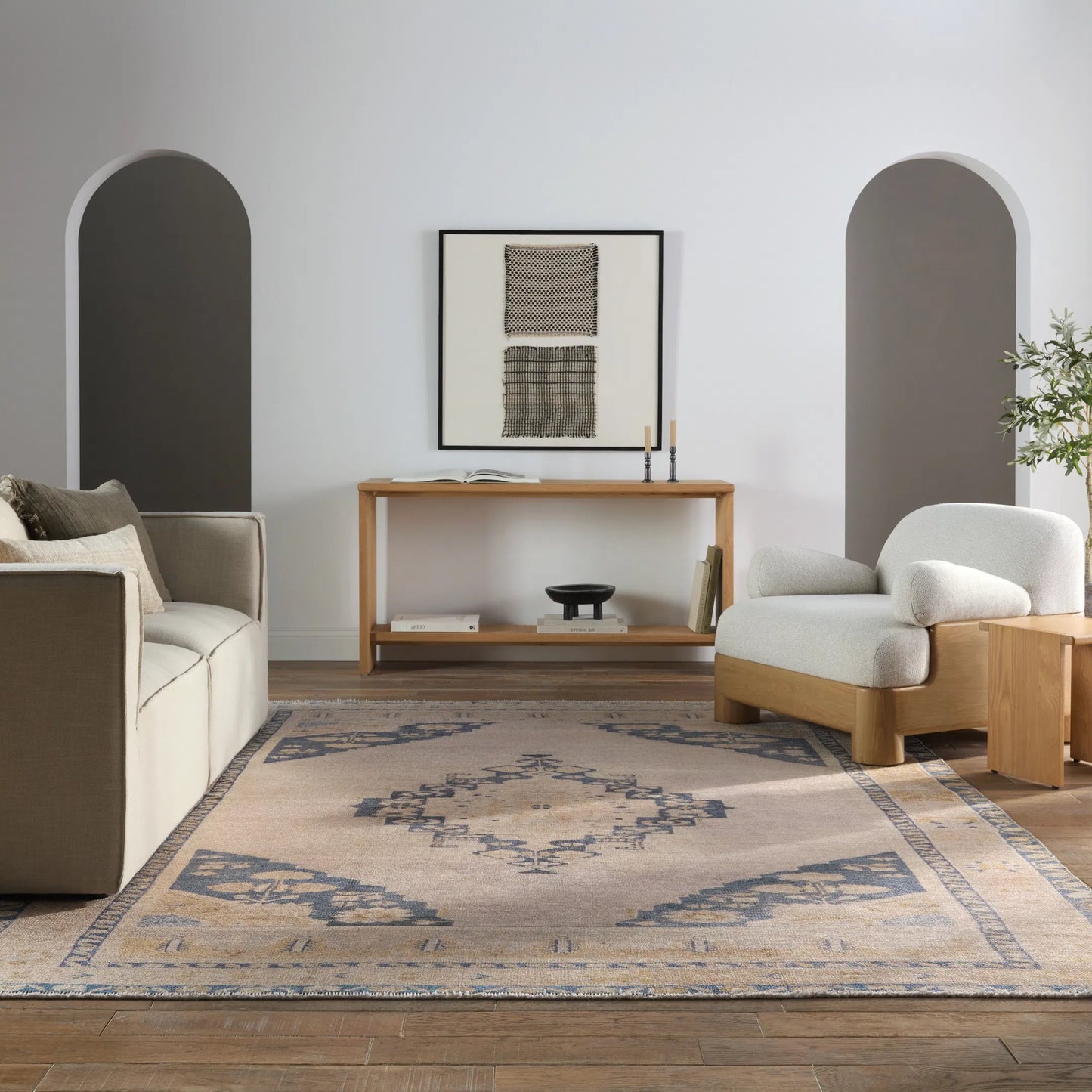 007 SI-2386275 | Lifestyle | Lumal LML05 Rug by Jaipur Living in tan, blue. Made from 100% polyester in a unique style.