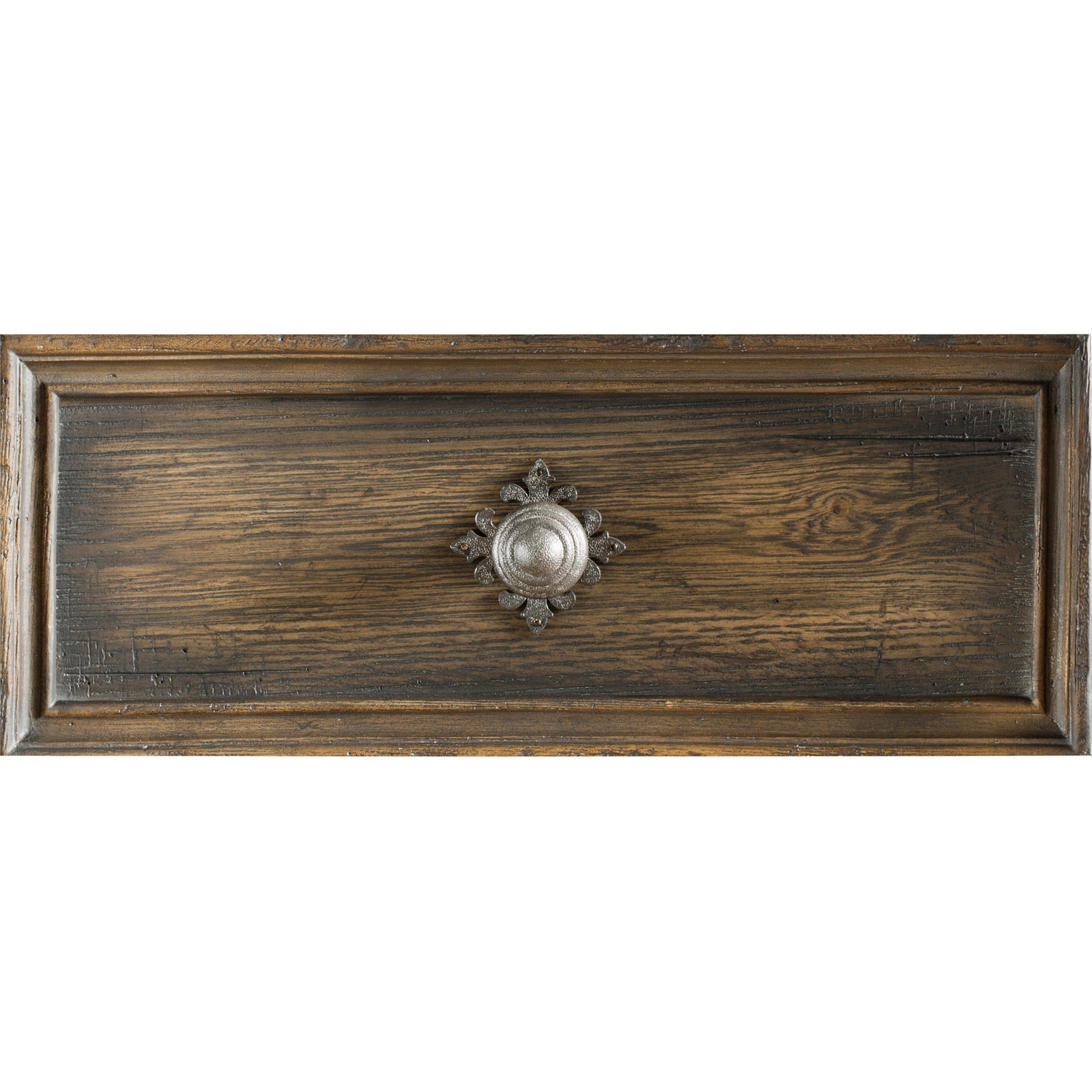 Williamson Dresser by Hooker Furniture in saddle brown. Made from white oak, walnut veneers with cedar, resin in a traditional style.