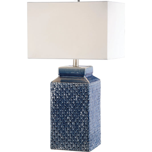 Pero Lamp by Uttermost in blue. Made from ceramic, iron in a modern style.