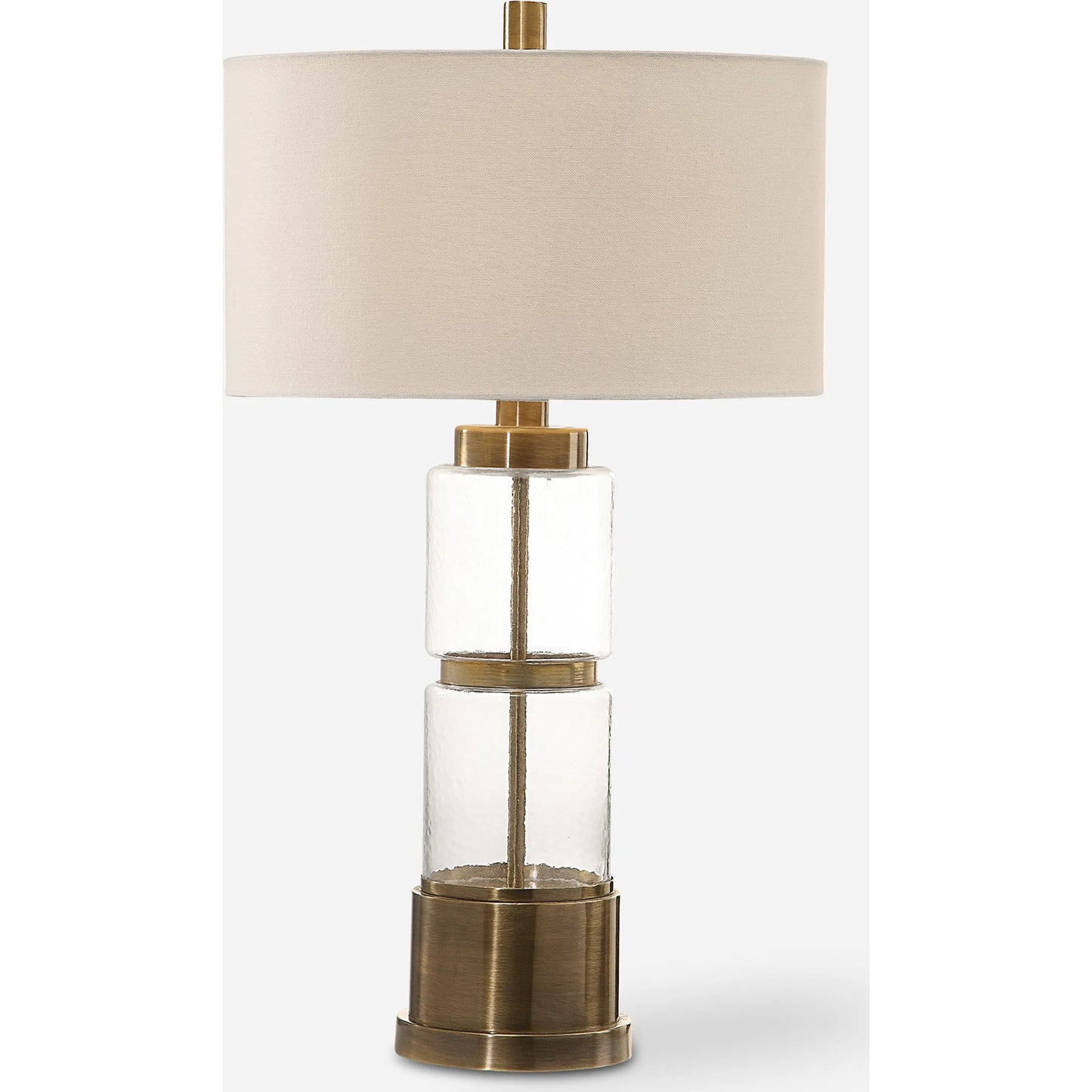 002 S-329077 | Primary Silo | Vaiga Glass Column Lamp by Uttermost. Made from steel, glass, fabric in a modern style.