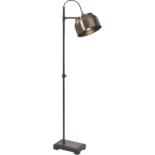 Bessemer Floor Lamp by Uttermost in antique brass. Made from steel in a modern style.