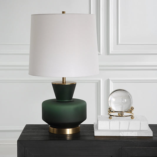 Trentino Table Lamp by Uttermost. Made from metal, glass, linen in a modern style.