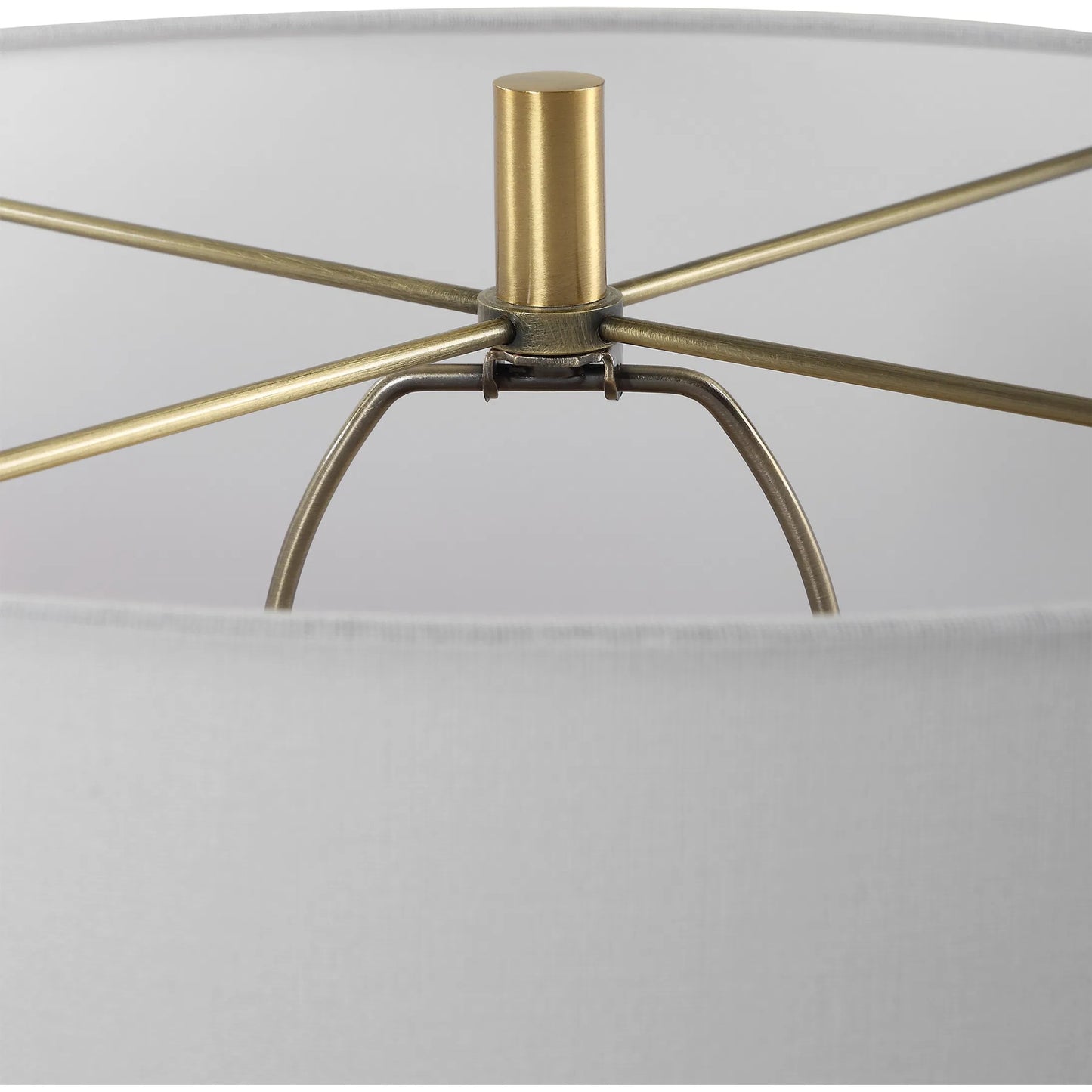 003 SI-2262432 | Closeup | Verdant Multi-Colored Table Lamp by Uttermost in brass. Made from ceramic, crystal, iron, fabric in a eclectic & global style.
