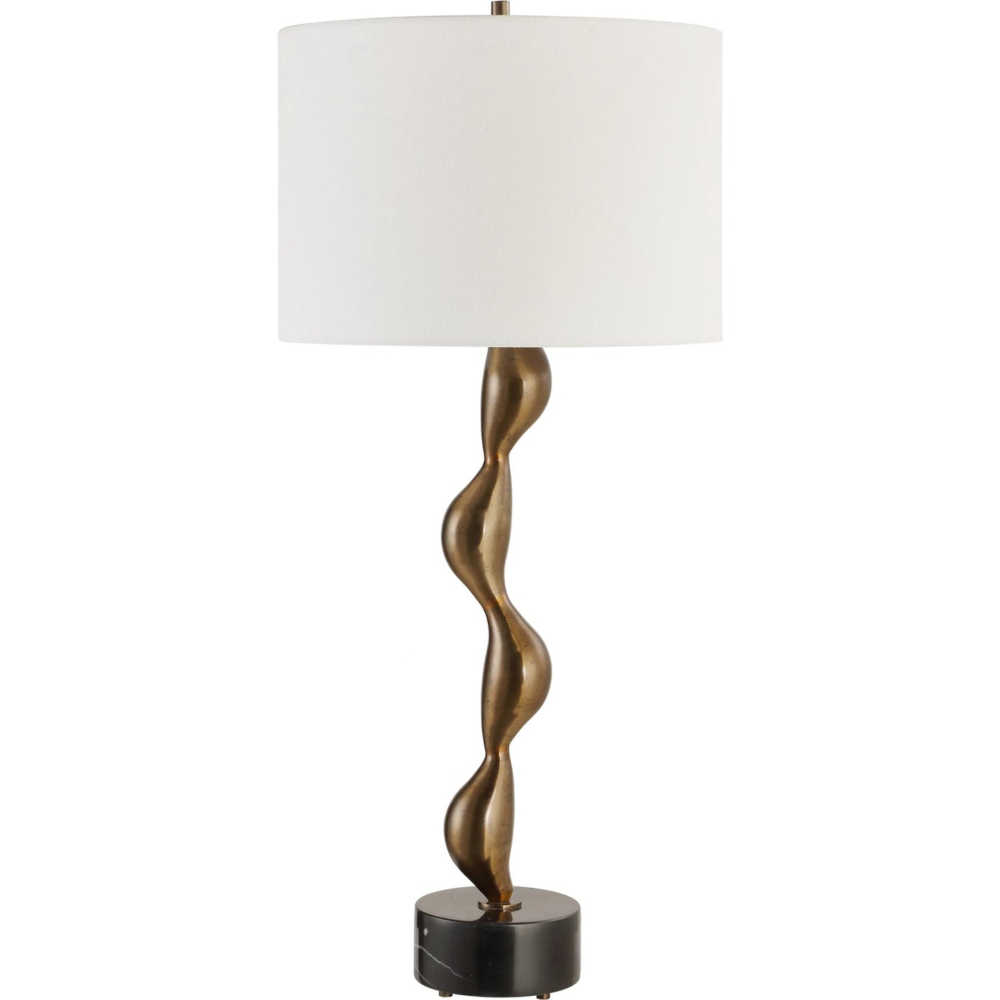 001 SI-2295260 | Primary Silo | Remolino Table Lamp by Uttermost in bronze. Made from marble, iron, fabric in a unique style.
