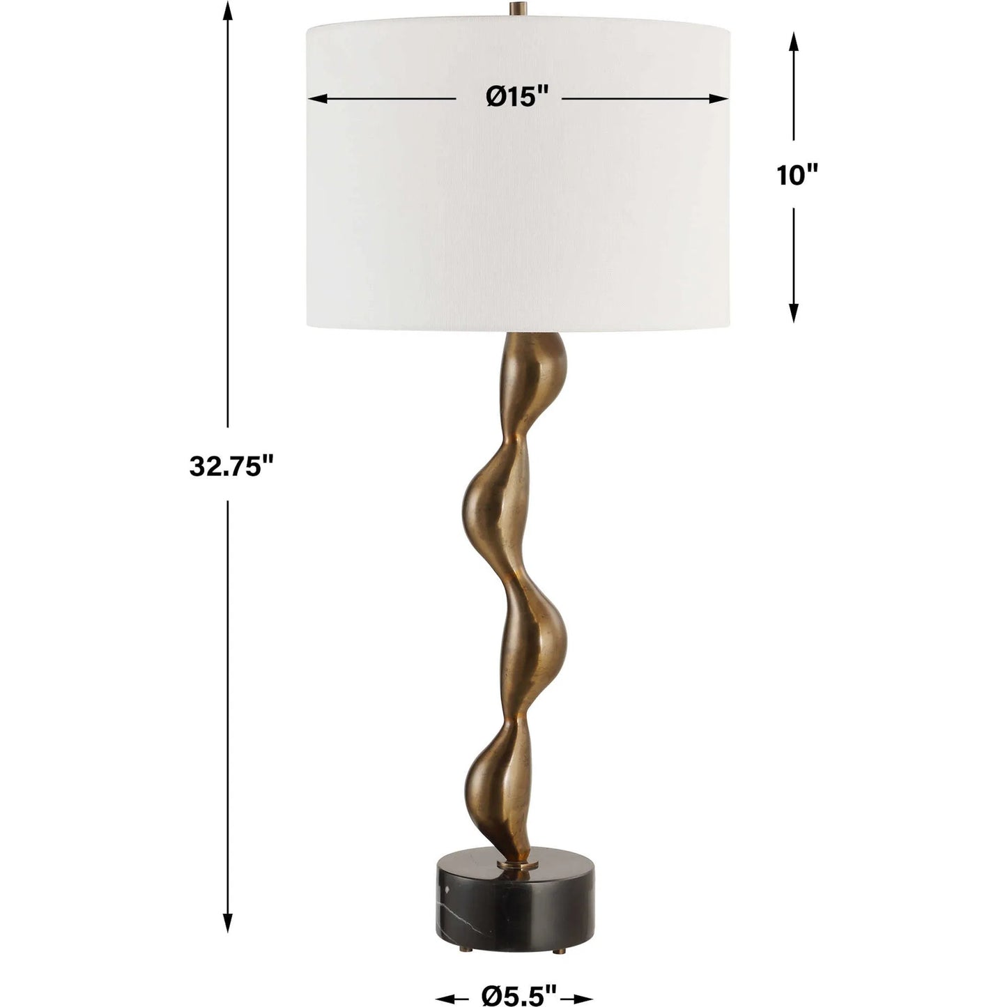 006 SI-2295260 | Unknown | Remolino Table Lamp by Uttermost in bronze. Made from marble, iron, fabric in a unique style.