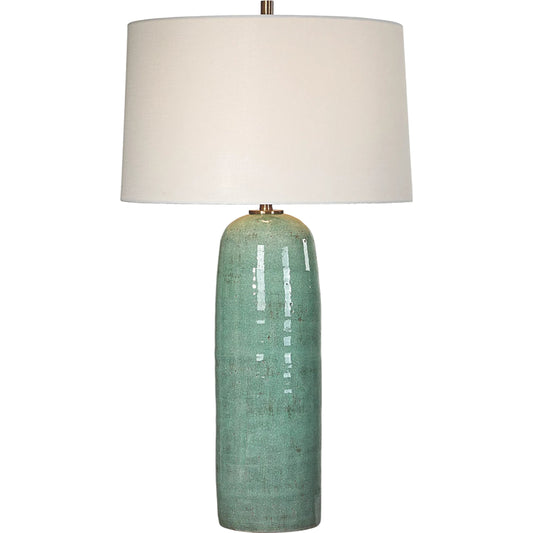Andale Table Lamp by Uttermost in brass. Made from steel, ceramic, fabric in a eclectic & global style.