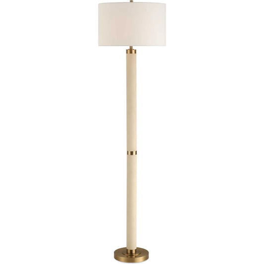 Wessex Floor Lamp by Uttermost in brass. Made from iron, shagreen, fabric in a transitional style.