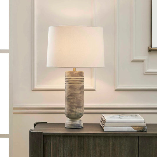 Vale Hues Table Lamp by Uttermost in brown and brass. Made from ceramic, fabric, galvanized steel in a unique style.