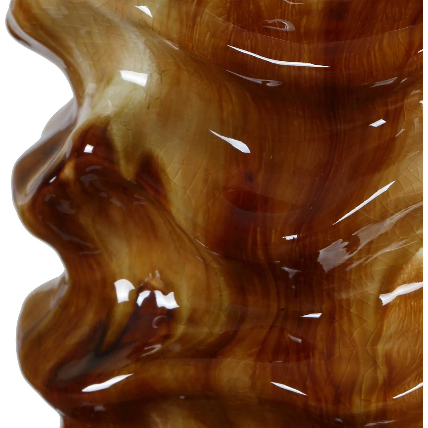 005 SI-2630643 | Unknown | Bassa Cream Glazed Table Lamp by Uttermost in brown, white and brass. Made from ceramic, iron, fabric in a unique style.