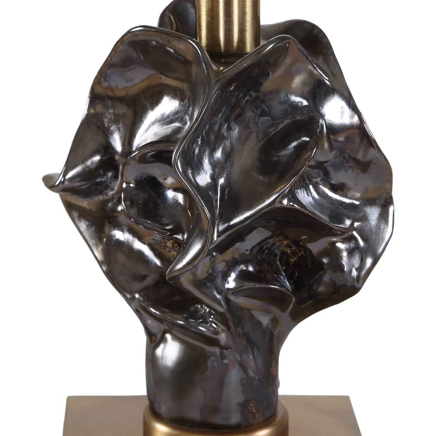 005 SI-2630619 | Unknown | Fiori Sculptural Buffet Lamp by Uttermost in bronze, brown and dark. Made from ceramic, iron in a unique style.