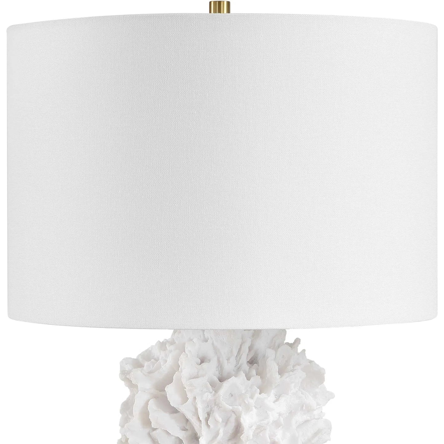 003 SI-2630620 | Unknown | Cambre Coral Table Lamp by Uttermost in white and brass. Made from resin, crystal, iron in a unique style.