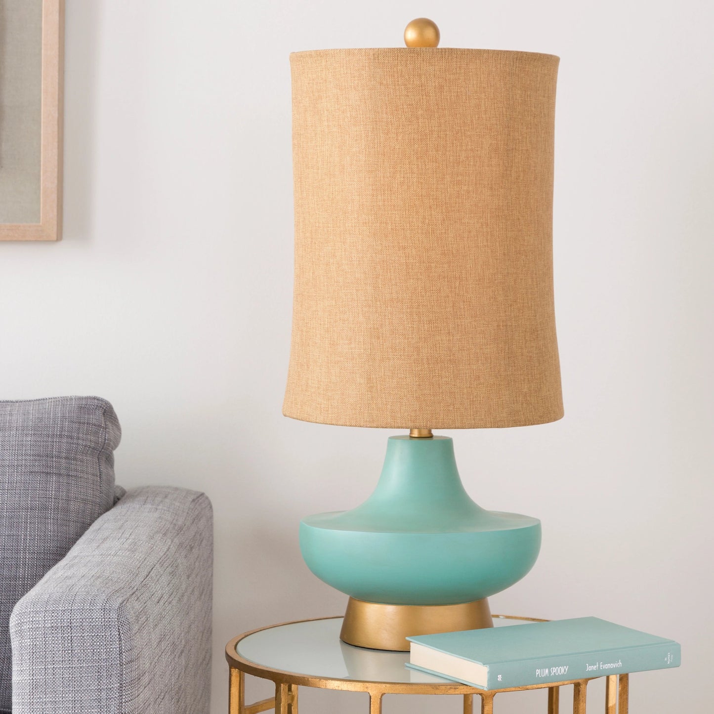 006 O-SURYA-LMP-1039 | Lifestyle | Brookhaven - 13803 by Livabliss in blue and aged turquoise. Made from linen in a transitional style.