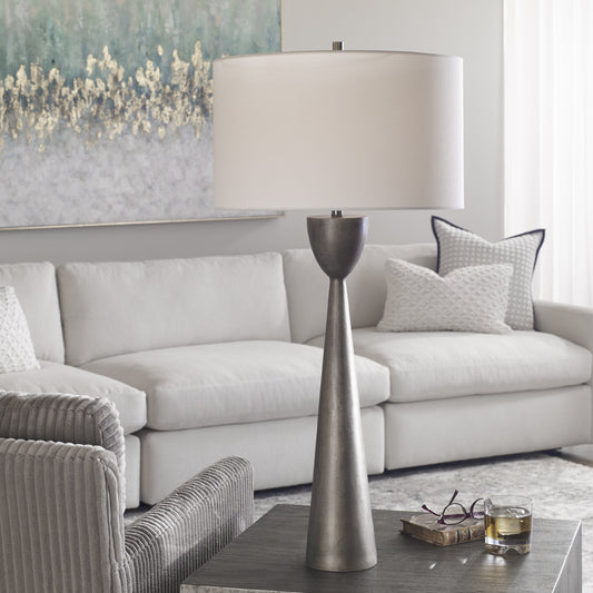 Waller Table Lamp by Uttermost in old iron. Made from steel, cast aluminum in a eclectic & global style.