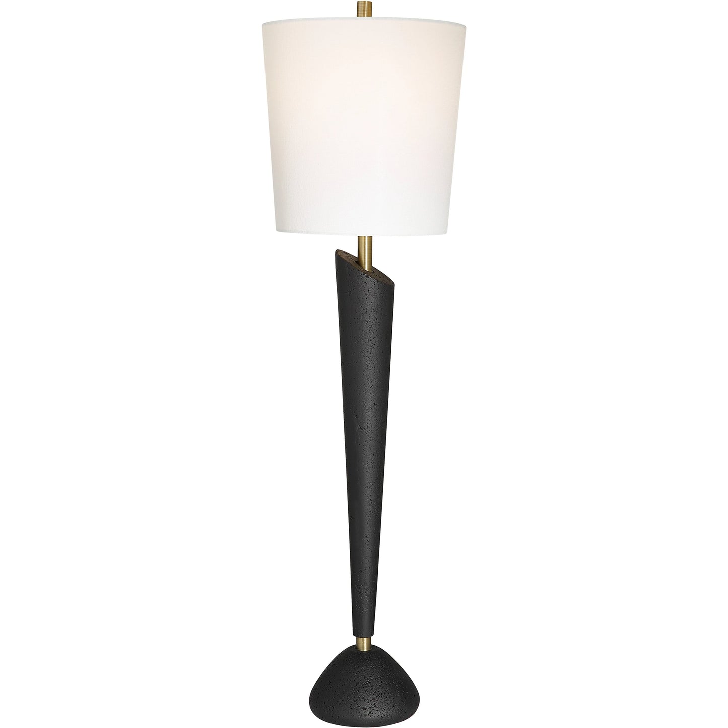 002 SI-2108116 | Additional Silo | Cypher Modern Buffet Lamp by Uttermost in brass. Made from steel, rice stone, resin, fabric in a modern style.