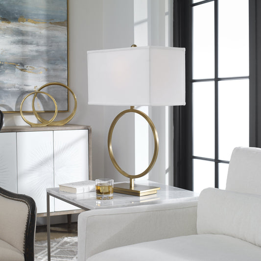Duara Circle Table Lamp by Uttermost. Made from metal in a modern style.