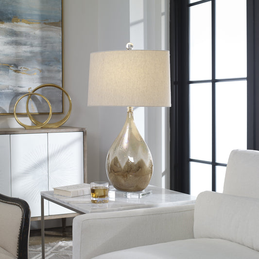 Flavian Glazed Ceramic Lamp by Uttermost. Made from crystal, ceramic in a modern style.