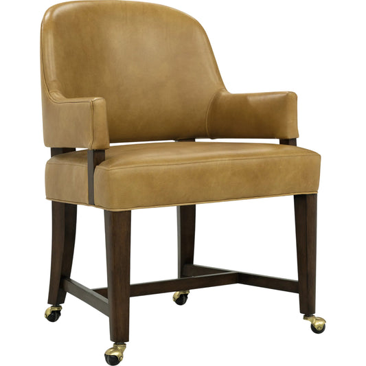 000 SI-2458411 | Primary Silo | Archives Game Chair by Hooker Furniture in classic walnut, quartered walnut veneers. Made from wood, leather, hair on hide leather in a traditional style.