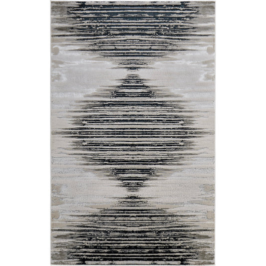 Micah Diamond Rug - 39LRF by Feizy in black, silver, taupe. Made from polyester, polypropylene in a unique style.