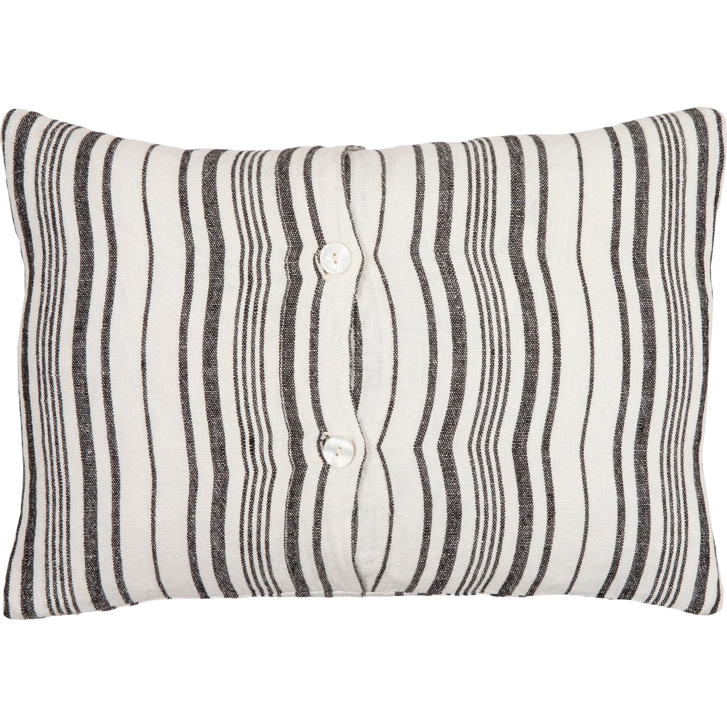 004 SI-1885231,SI-1885232,SI-1885233,SI-1885234,SI-1885235,SI-1885236 | Additional Silo | Linen Stripe Buttoned Pillow - 28950 by Surya in cream, black. Made from 100% linen in a unique style.