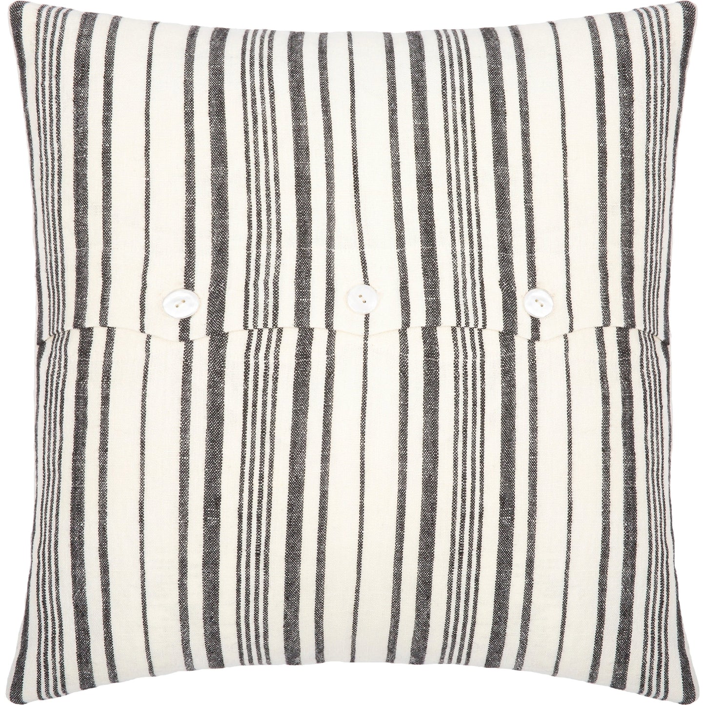 003 SI-1885231,SI-1885232,SI-1885233,SI-1885234,SI-1885235,SI-1885236 | Additional Silo | Linen Stripe Buttoned Pillow - 28950 by Surya in cream, black. Made from 100% linen in a unique style.