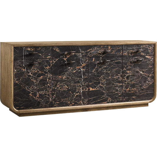 Stone Ridge Marble Credenza by Jonathan Charles in tully light acacia. Made from acacia in a modern style.