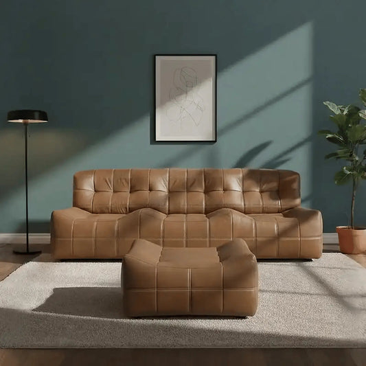 Linear Sofa by LH Imports in brown, antique sienna. Made from unique in a traditional style.