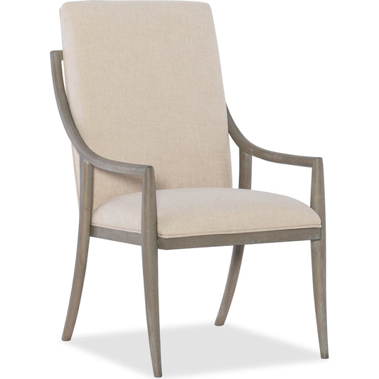 Affinity Host Chair (Set of 2) by Hooker Furniture in beige and greige. Made from linen fabric in a coastal style.