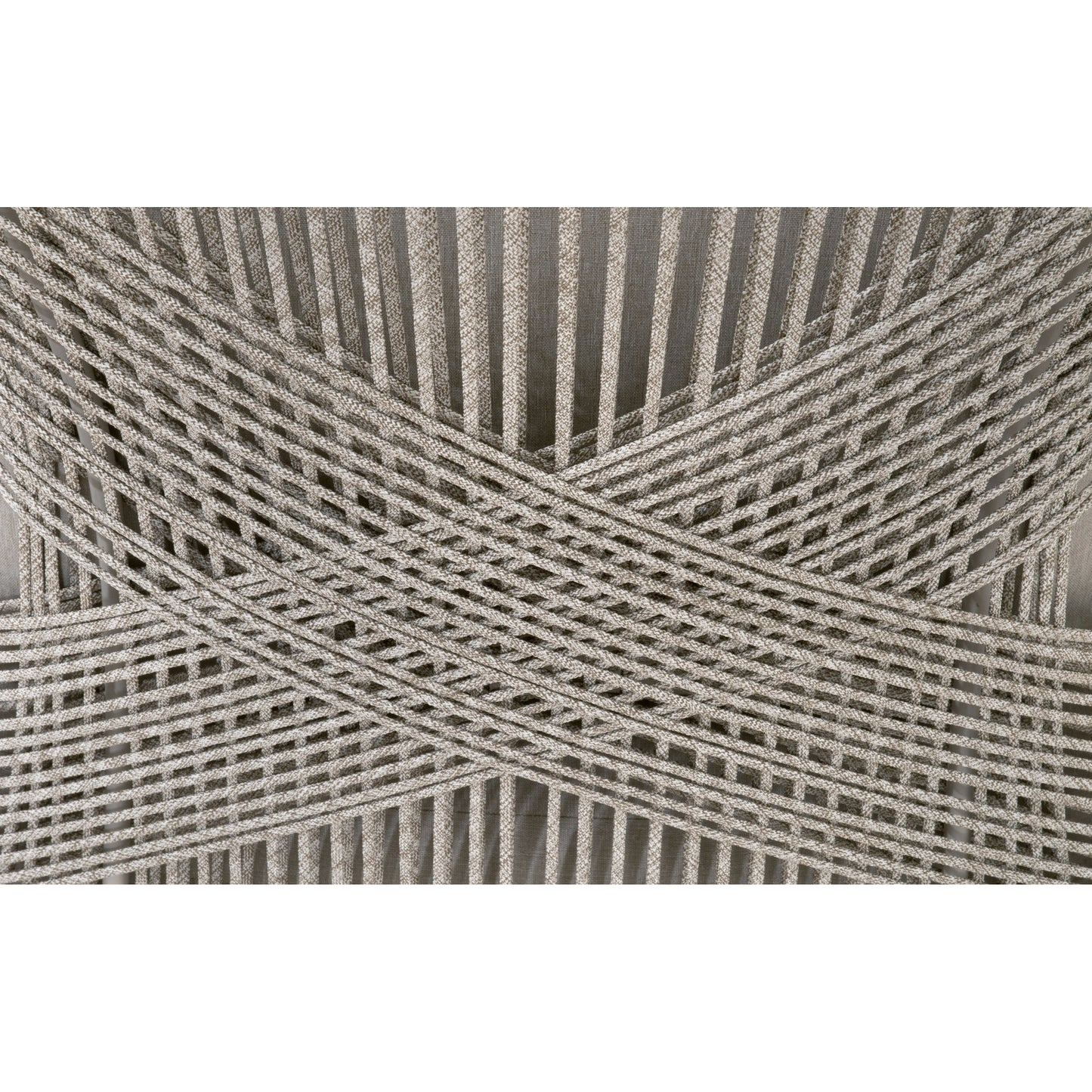 006 SI-2021723 | Additional Silo | Loom Club Chair by Essentials For Living in gray teak, taupe, white flat rope, performance pumice. Made from solid teak wood, aluminum, 100% polyolefin rope, 100% olefin fabric, foam in a coastal style.