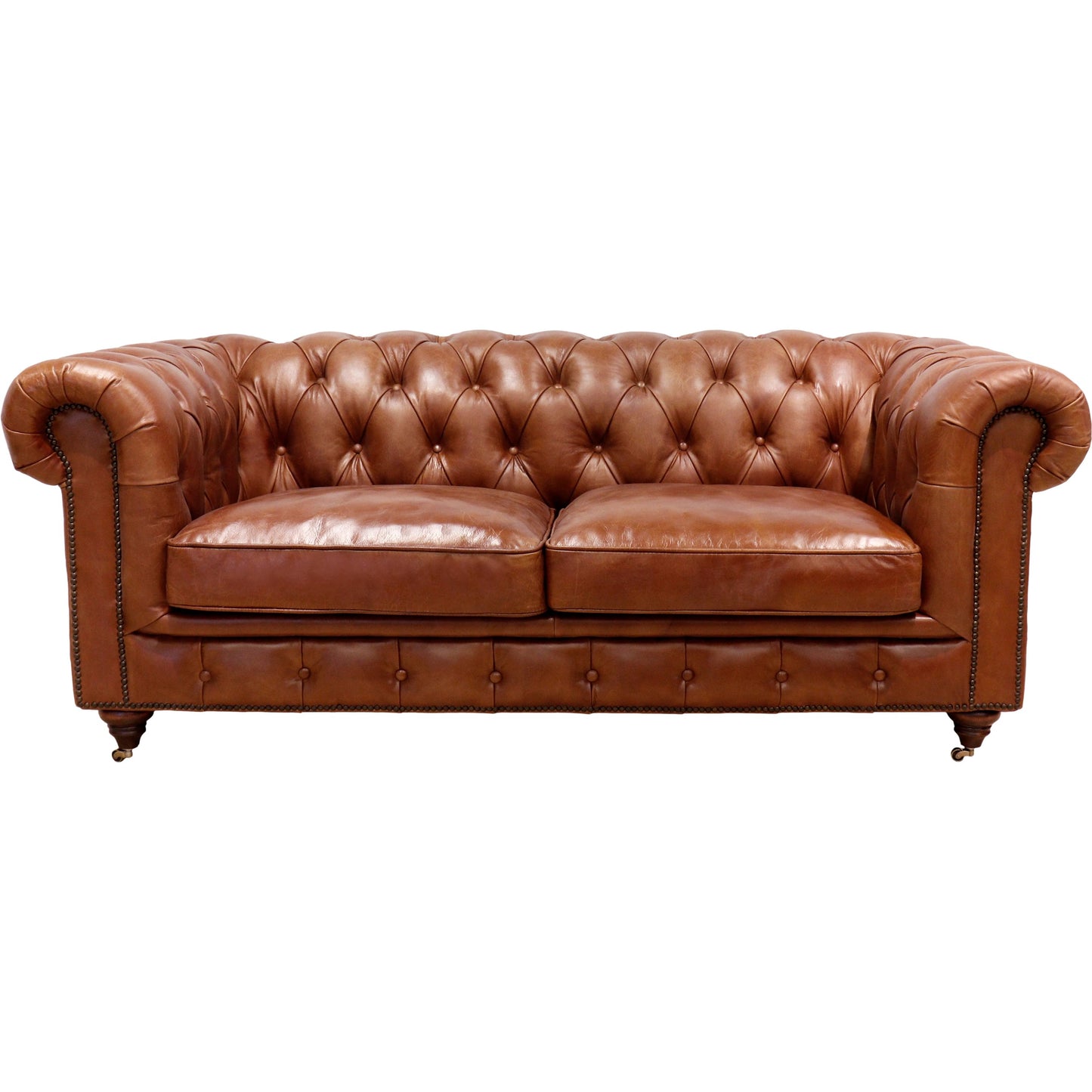 002 SI-1990604 | Additional Silo | Chester Bay Loveseat by Pasargad Home in brown. Made from leather in a traditional style.