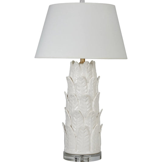 Kona Palm Blanc Lamp by Bradburn Home. Made from ceramic in a modern style.
