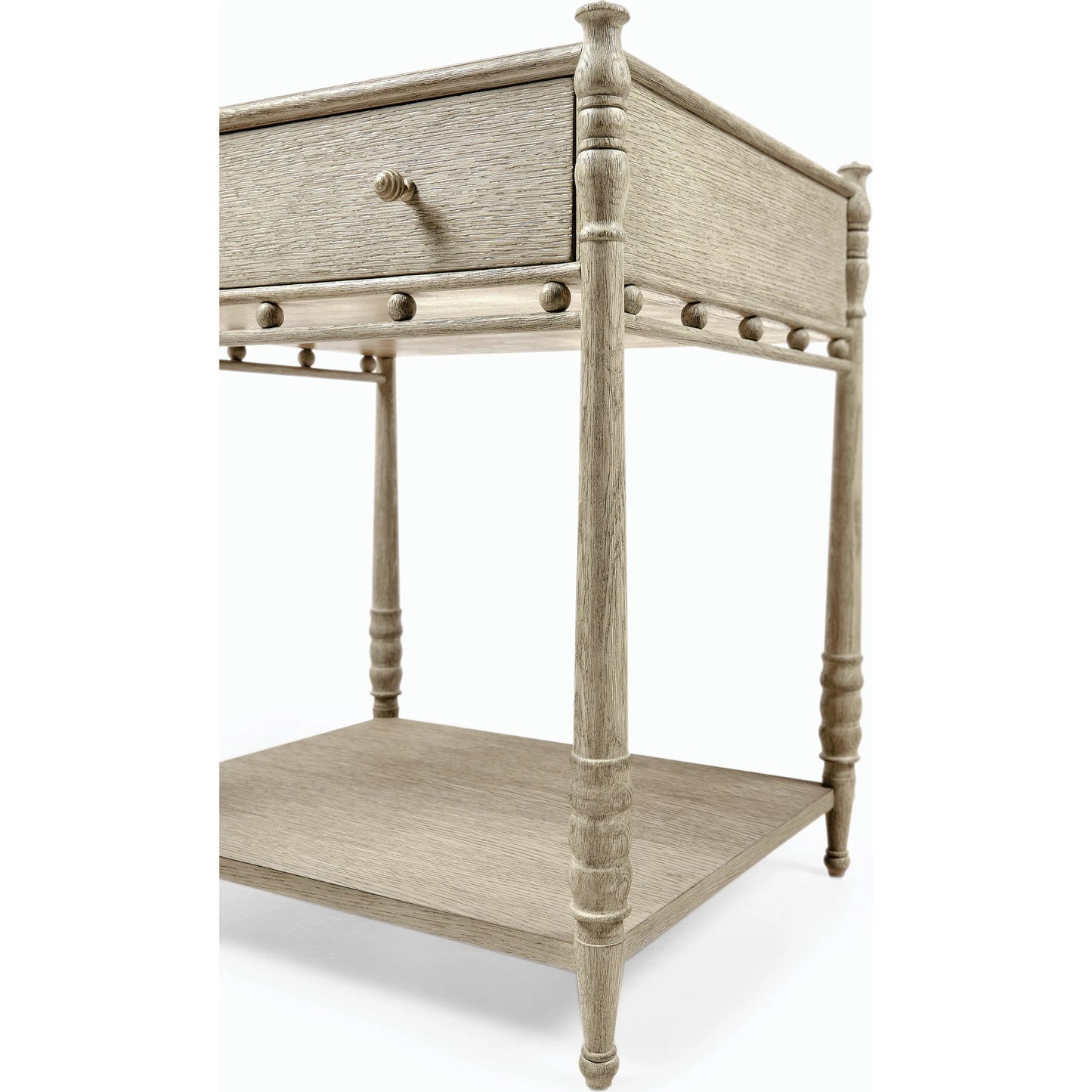 003 SI-2186378 | Closeup | Morris Bedside Table by Jonathan Charles in light brown and washed grey oak. Made from oak in a modern style.