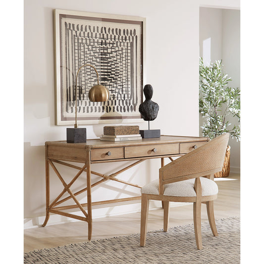 Retreat Cane Barrel Back Chair (Set of 2) by Hooker Furniture in neo cream and dune. Made from wood, cane, performance fabric in a modern style.