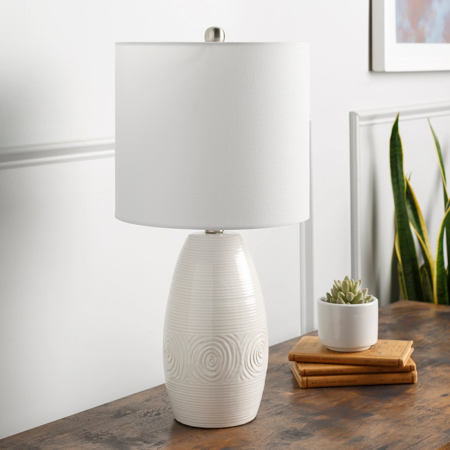 001 SI-1885099 | Lifestyle | Liara - 29893 by Livabliss in white and glazedmetallic. Made from linen, polyester, ceramic, metal in a transitional style.