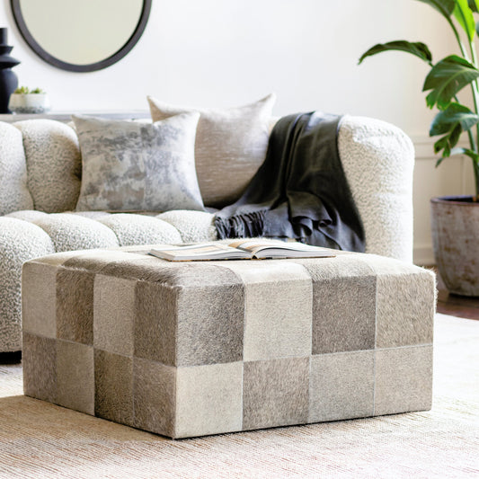Laredo - 32628 by Surya in light gray, gray, beige. Made from top: 100% hair on hide, fill: 100% foam, frame: wood in a modern style.