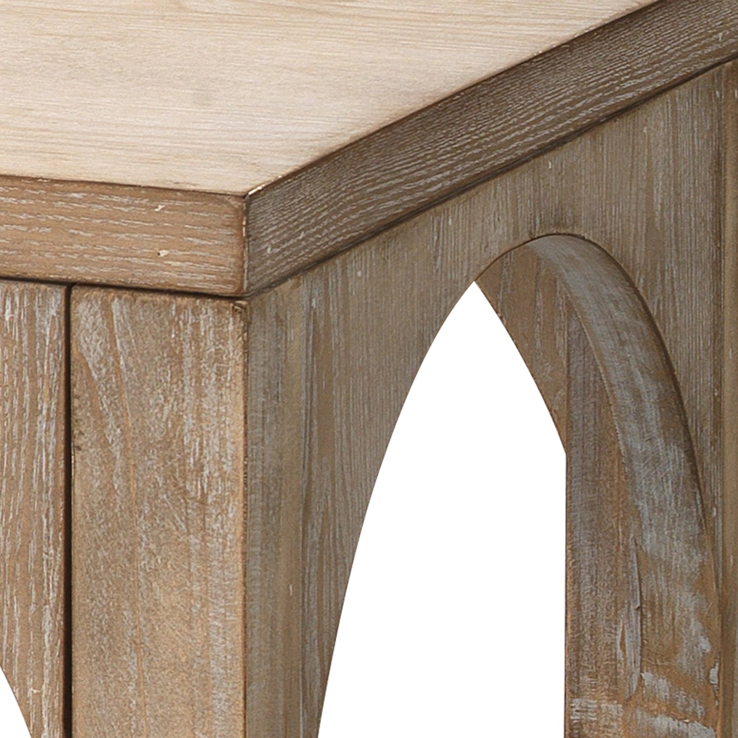 003 SI-1782484 | Closeup | Everett Openwork Console Table by Lifestyle by JY in grey washed. Made from mdf in a modern style.