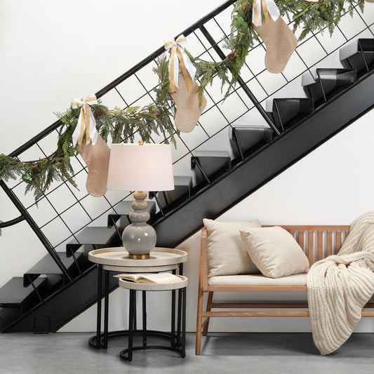 Maddox Side Tables by Lifestyle by JY in ivory faux shagreen, black metal. Made from faux shagreen in a modern style.